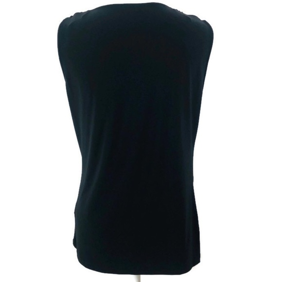 Chaus Black Drape Neck Sleeveless Top Size Medium - Picture 3 of 7